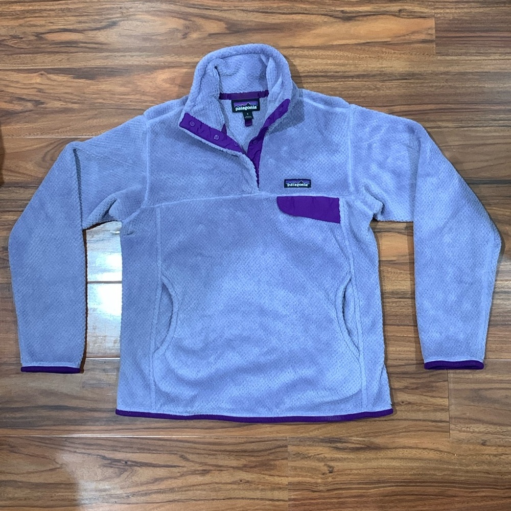 Patagonia Womens Purple Re-Tool Snap-T Pullover Sweater - WOMENS SIZE SMALL